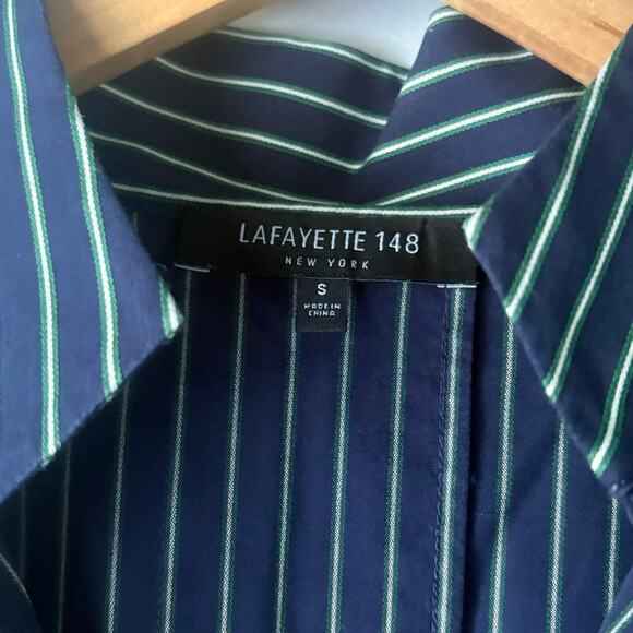 Lafayette 148 New York Plus Hawkins Striped Pullover Blouse Size Small - Picture 6 of 8